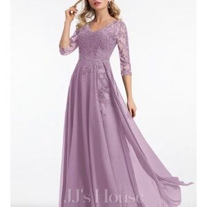 JJs House Lavender Long Sleeve Lace Dress